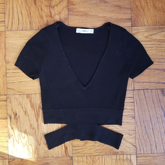 Zara black sweater cut out shirt - size small - Picture 2 of 6